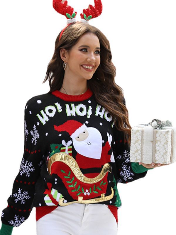 Ladies Xmas Sweater Christmas Santa Sweatshirt