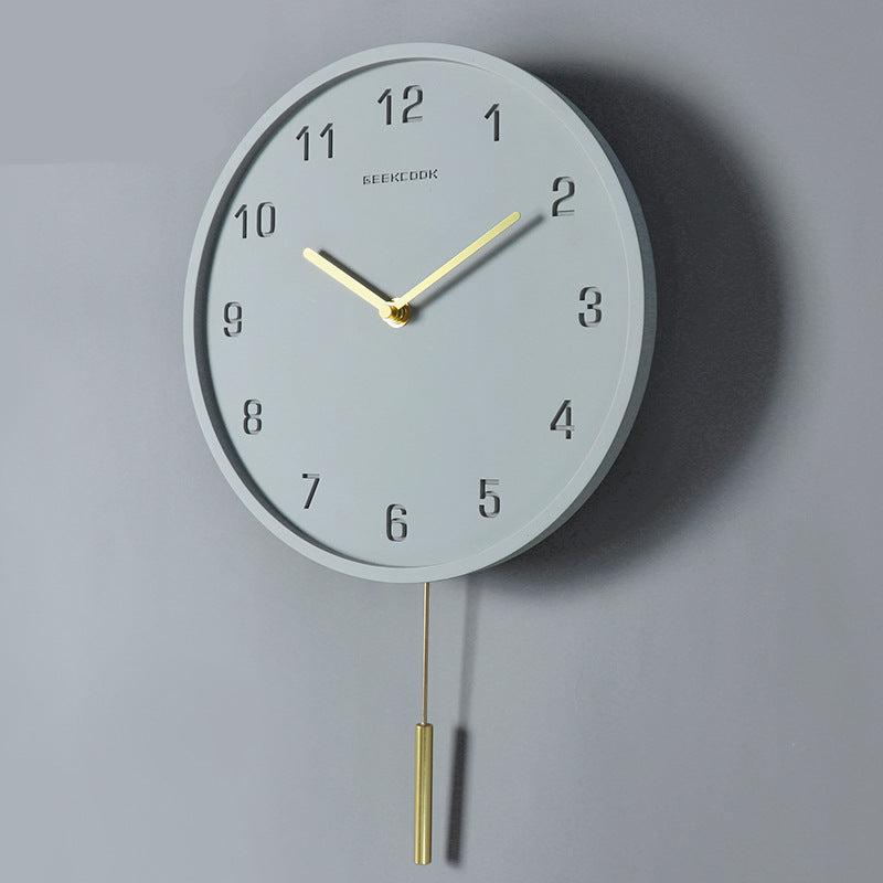 Concrete Nordic Pendulum Silent Wall Clock (10")