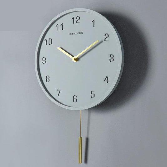 Concrete Nordic Pendulum Silent Wall Clock (10")