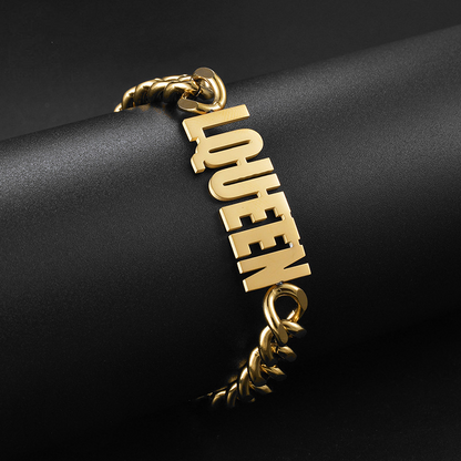 Thick Chain Custom Name Bracelet