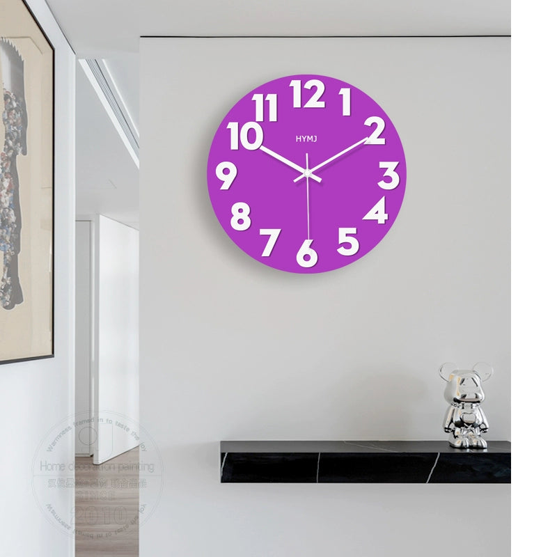 Big Numbers Minimalist Analog Silent Wall Clock