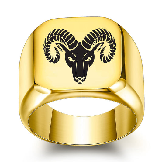 Custom Bull Head Punk Style Mens Ring Gift