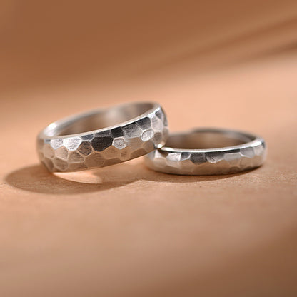 Engraved Hammered Matte Finish Couple Rings Set Gullei.com