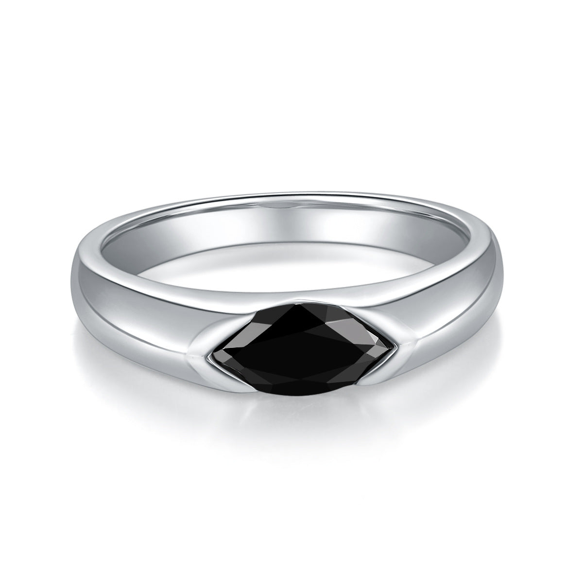 1 Carat Black Moissanite Eye of Horus Solitaire Ring