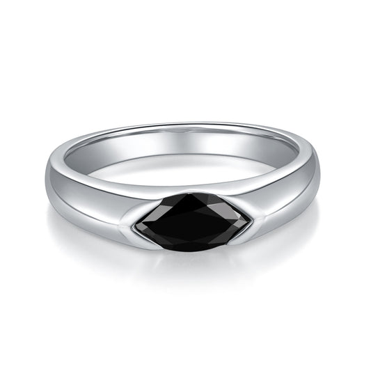 1 Carat Black Moissanite Eye of Horus Solitaire Ring