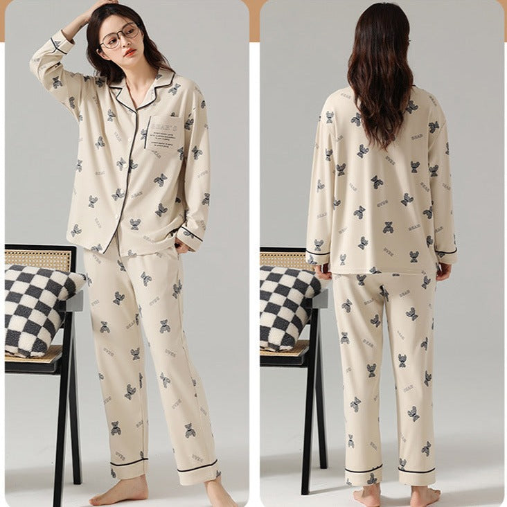 Matching Family Bear Pajamas Set 100% Cotton - Long Sleeve