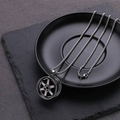 Engravable Rim Necklace Gift for Car Mechanic