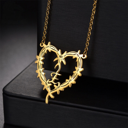 Heart Thornes Personalized Name Necklace