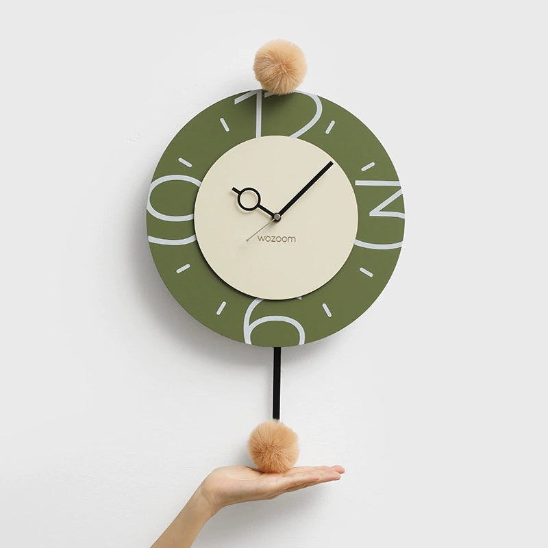 Pom-Pom Silent Wall Clock – Eco-Friendly, Artistic Design
