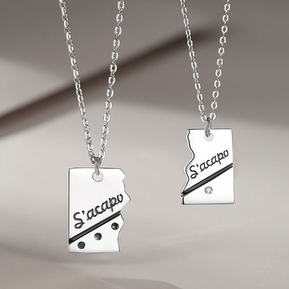 Custom Engraved Couple Necklaces Set for 2