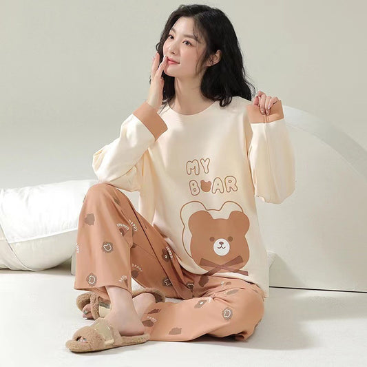 "My Bear" Pajama Set for Women | Gullei Cute Bear Print Loungewear