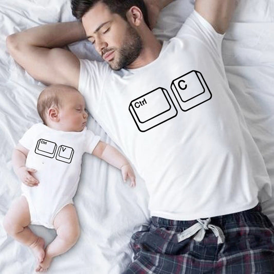 Copy Paste New Dad Matching Tshirts Set