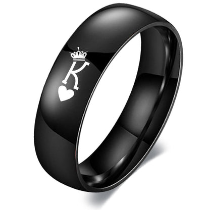 Engraved King and Queen Matching Rings Set