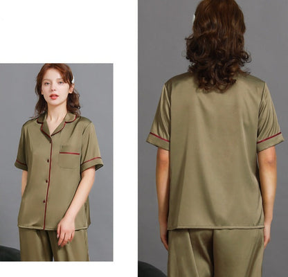 Matching Couple Silk Nightwear Pajamas Set