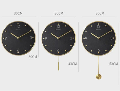 Natural Marble Pendulum Silent Wall Clock (12")
