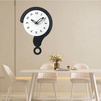 Question Mark Silent Pendulum Wall Clock