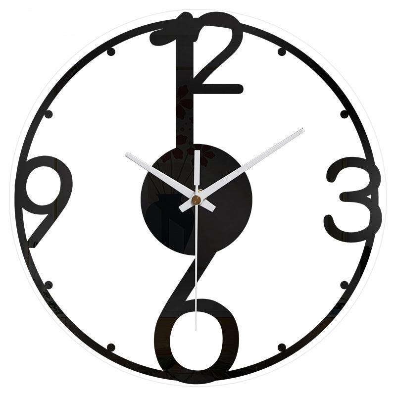 Big Numbers Silent Wall Clock — 12" Acrylic Modern