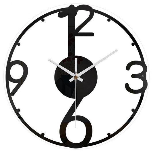 Big Numbers Silent Wall Clock — 12" Acrylic Modern