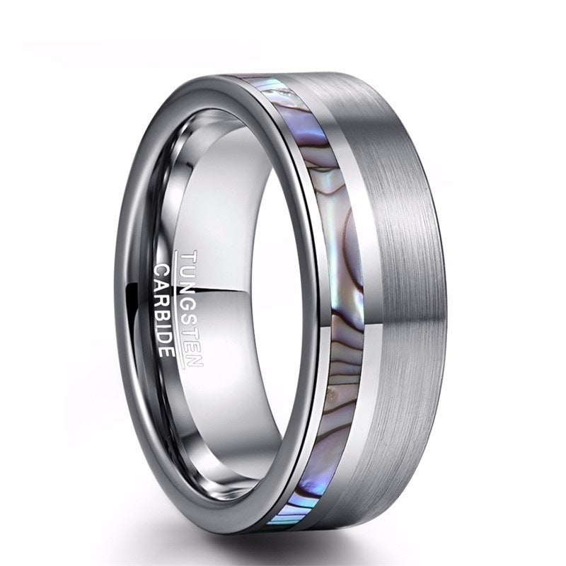 Custom Name Mens Wedding Band Tungsten