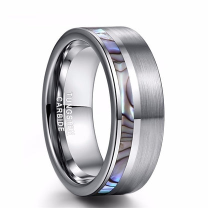 Custom Name Mens Wedding Band Tungsten