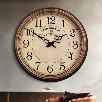 Rustic Tapestry of Time – Antique-Style Nordic Silent Wall Clock (13")