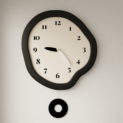 Wavy Shape Silent Pendulum Wall Clock — 12" Modern Acrylic