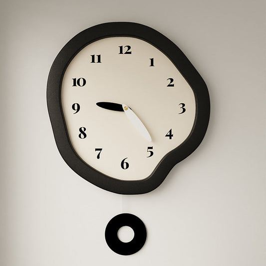 Wavy Shape Silent Pendulum Wall Clock — 12" Modern Acrylic
