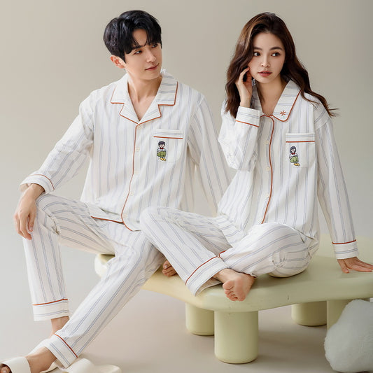 Matching Long Sleeves Comfy Pajamas Set 100% Cotton