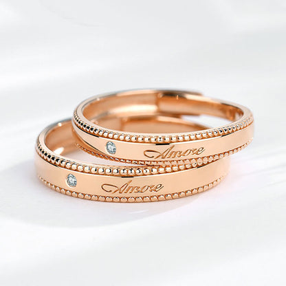 Amore Matching Couple Wedding Bands for 2