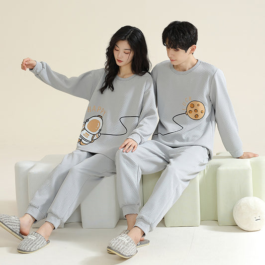 Matching Cotton Winter Couples Pajamas Set for Two