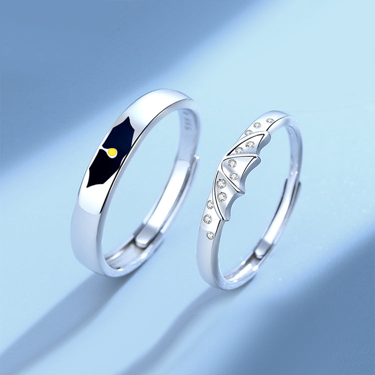 Engravable Angel and Devil Rings Set for Couples