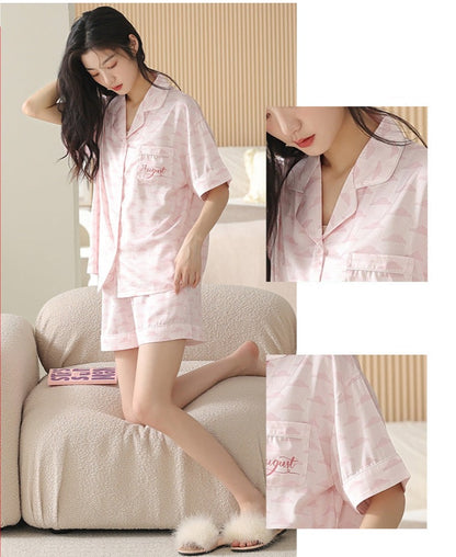 Matching Couple Short Sleeve Pajamas Set