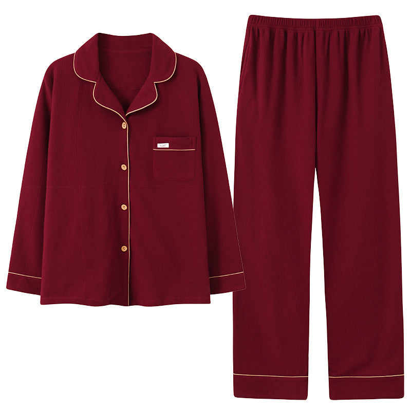 Cozy Waffle-Knit Couple's Pajama Set | Textured Pure Cotton