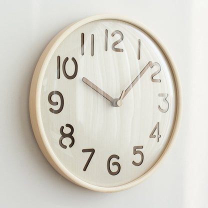 Nordic Silent Wall Clock – Solid Wood, 12" (Non-Ticking)