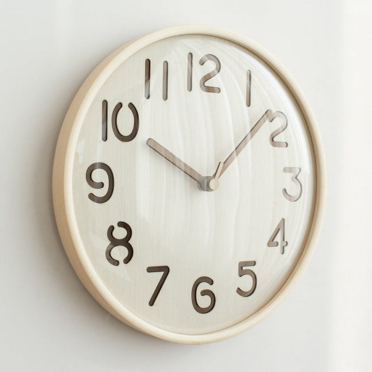 Nordic Silent Wall Clock – Solid Wood, 12" (Non-Ticking)