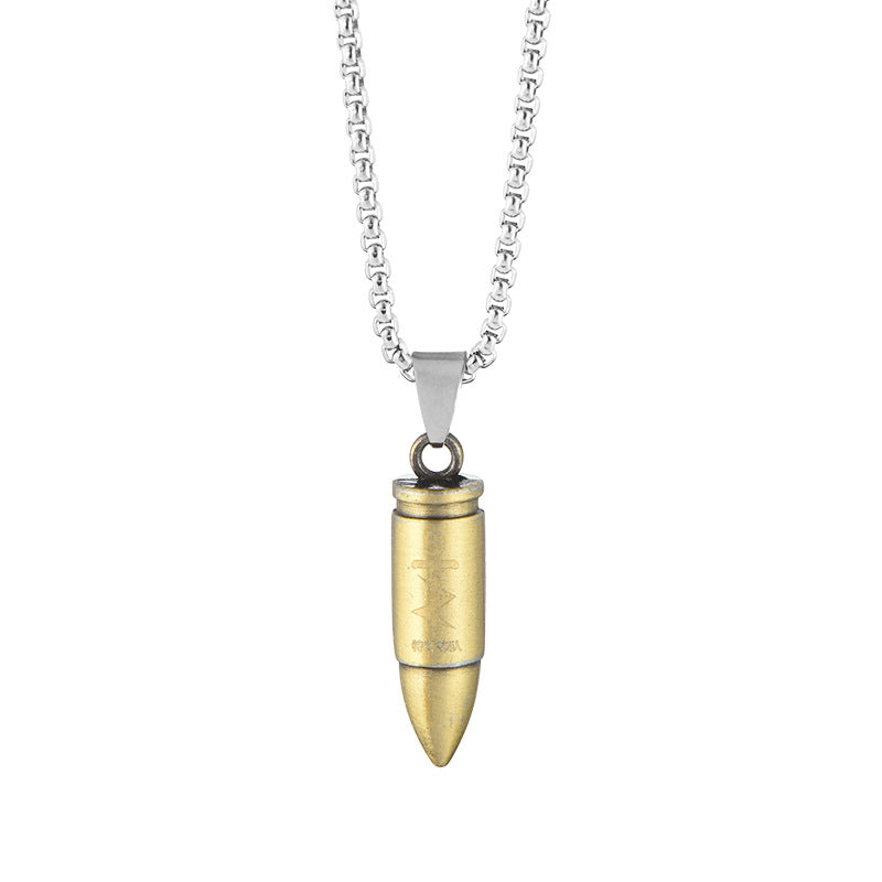 Vintage Bullet Necklace with Names Engraved