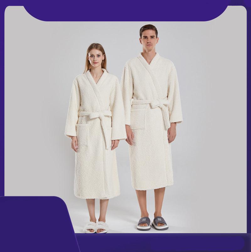 Couple's Matching Long Flannel Bathrobe Set