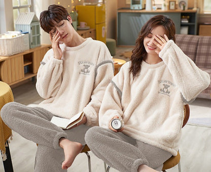Couple Matching Cozy Flannel Pajamas Set