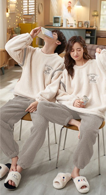 Couple Matching Cozy Flannel Pajamas Set