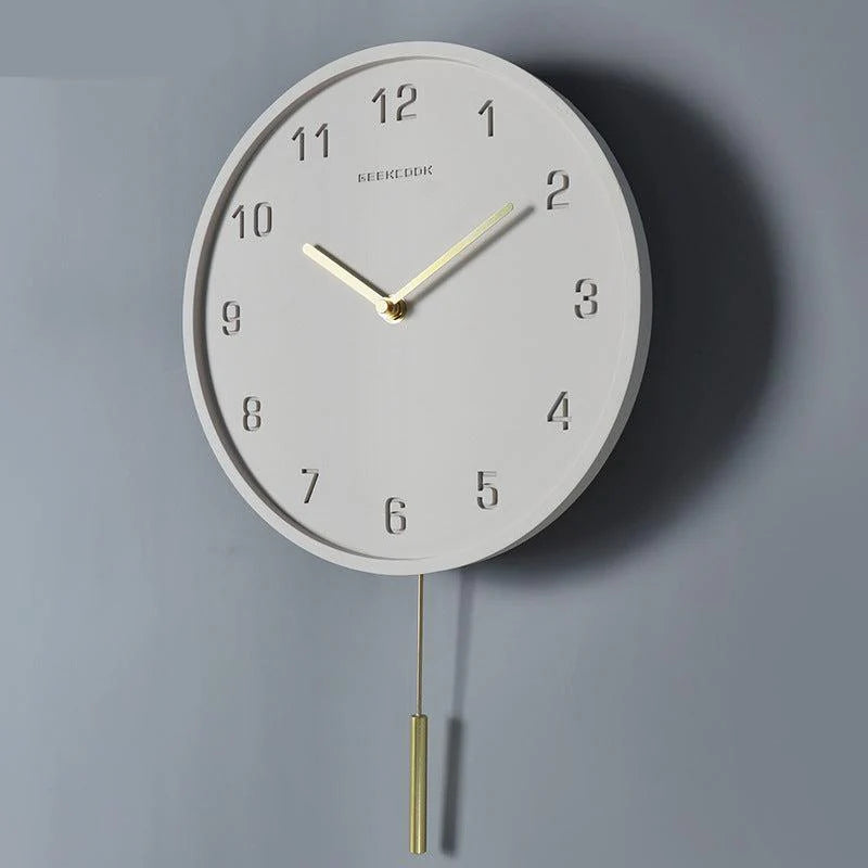 Concrete Nordic Pendulum Silent Wall Clock (10")