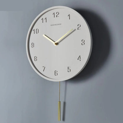 Concrete Nordic Pendulum Silent Wall Clock (10")