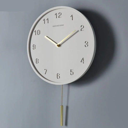Concrete Nordic Pendulum Silent Wall Clock (10")