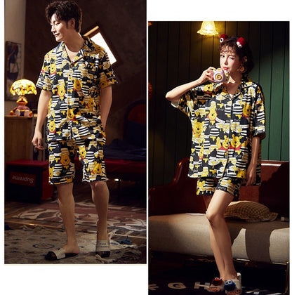 Matching Summer Cardigan Pajamas Set for Couples