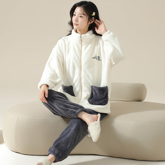 Cozy Winter Cotton Pajamas Set for Women