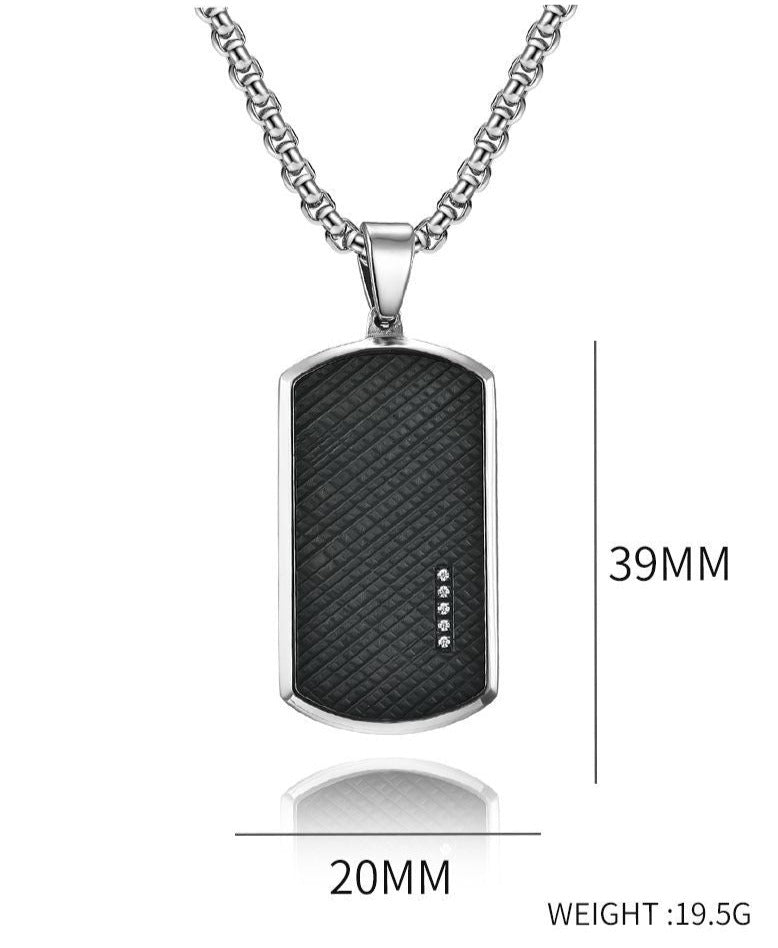 Custom Engraved Army Tag Mens Pendant Necklace