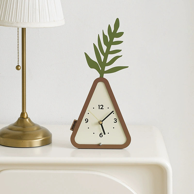 Nordic Silent Pedestal Clock with Integrated Tray