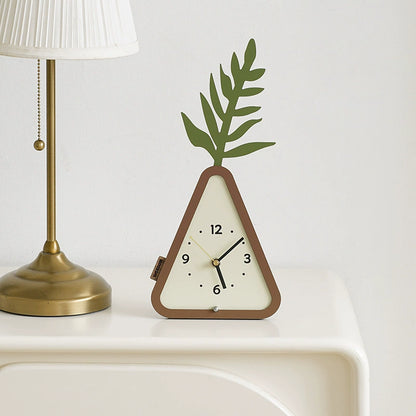Nordic Silent Pedestal Clock with Integrated Tray