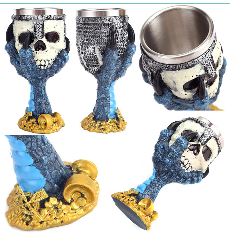 Ceramic Steel Skull Goblet Cup