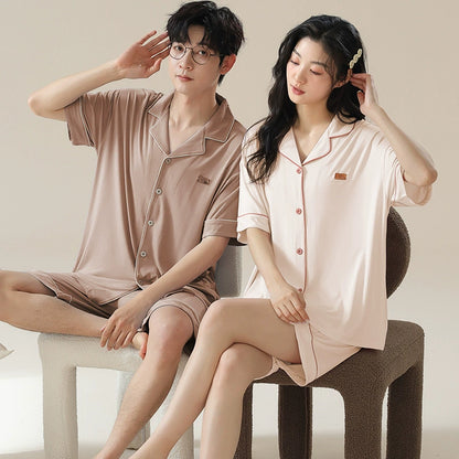 Gullei™ Pajamas Set Short Sleeve Button Front Modal