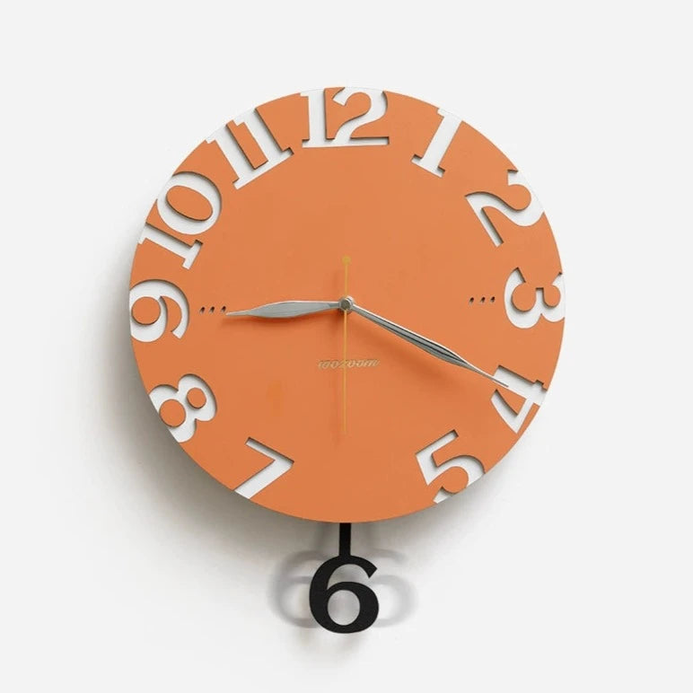 Big Numbers Analog Silent Pendulum Wall Clock